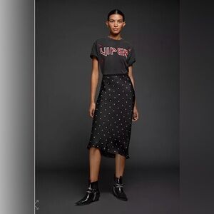Anine Bing Silk Bar Black Polka Dot Skirt XS